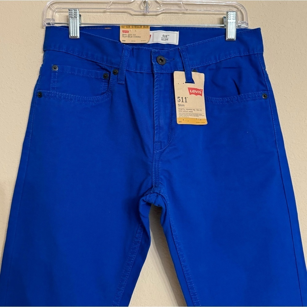 Levi's Strauss & Co. 511 Slim Fit Star Blue Dobby Denim Jeans Size 16 - 28x28
